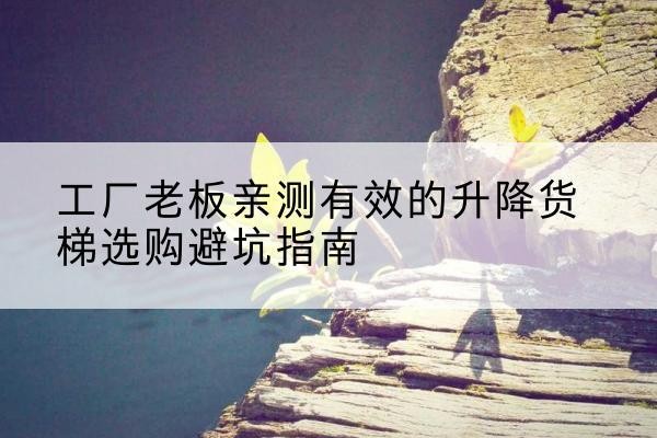 密山升降货梯怎么选-工厂老板亲测有效的升降货梯选购避坑指南